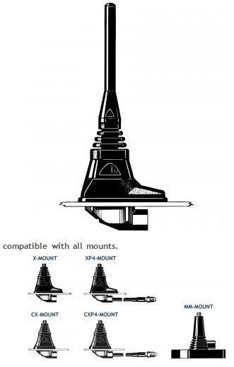 Procom breitbandige Mobilantenne mit CX-Fuss ohne Kabel (MU901-CX/H)