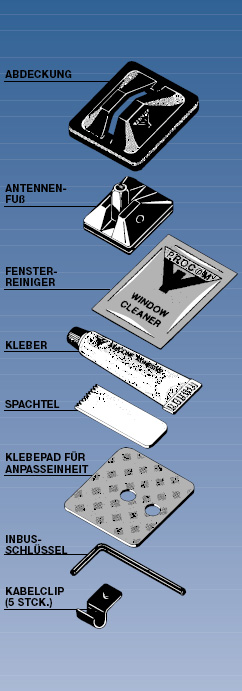 Procom Wiedereinbausatz für GlassFix Antennen - unter 500 MHz (GF-RK)