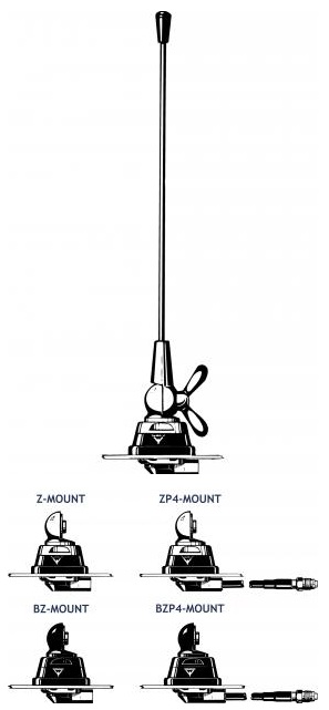 Procom 406-440 MHz mit BZ-Fuß und festmontiertem 4m Kabel (MU1-BZP4/L 1/4l)