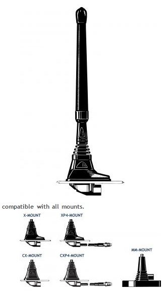 Procom 430-470 MHz Mobilantenne mit CX-Fuß (MU5-CX/H 1/4l)