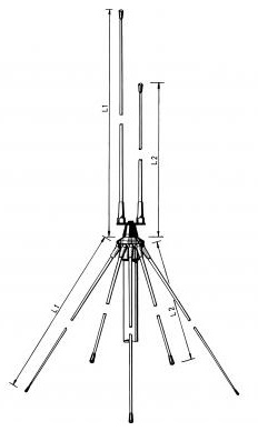 Procom Doppelfrequenz Glasfiber Feststationsantenne (GP 80/160)