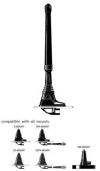 Procom 70cm Band Kfz-Antenne mit Gummistab und 4m Kabel (MU 5-CXP4)