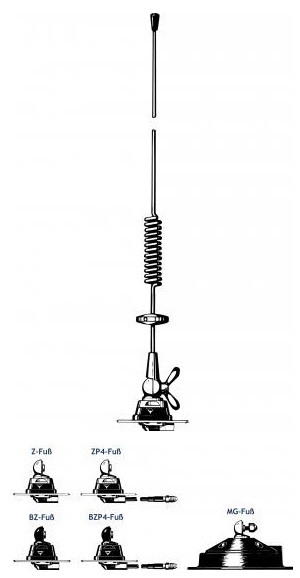 Procom 406-430 MHz 70cm Band Ersatzstrahler chrom (MU4-Z/F)