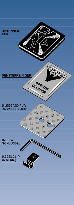 Procom Wiedereinbausatz für GlassFix Antennen mit einer Arbeitsfrequenz über 500 MHz (GF-RK 900)