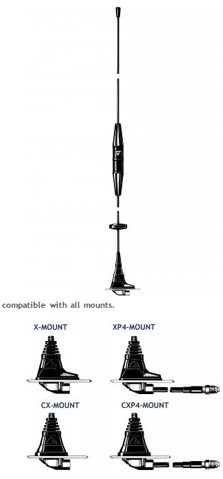 Procom 70cm Band Kfz-Antenne mit 4m Kabel (MU11-CXP4/CEL4)